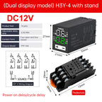 H3Y-4 DC12V DC24V AC220 Time Relay Cycle Time Control Delayer Digital Display With Base Power Supply