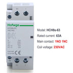 HCH8s-63 Household AC Contactor 2P 40A 63A 2NO 2NC  1NO1NC DC24V AC110V AC220V Automatic  Contactor Din Rail Type 50Hz 60Hz