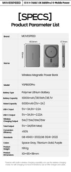 MOVESPEED S05Pro Magnetic Power Bank 5000mAh Wireless External Battery with Stand for MagSafe Powerbank for iPhone 16 15 Samsung