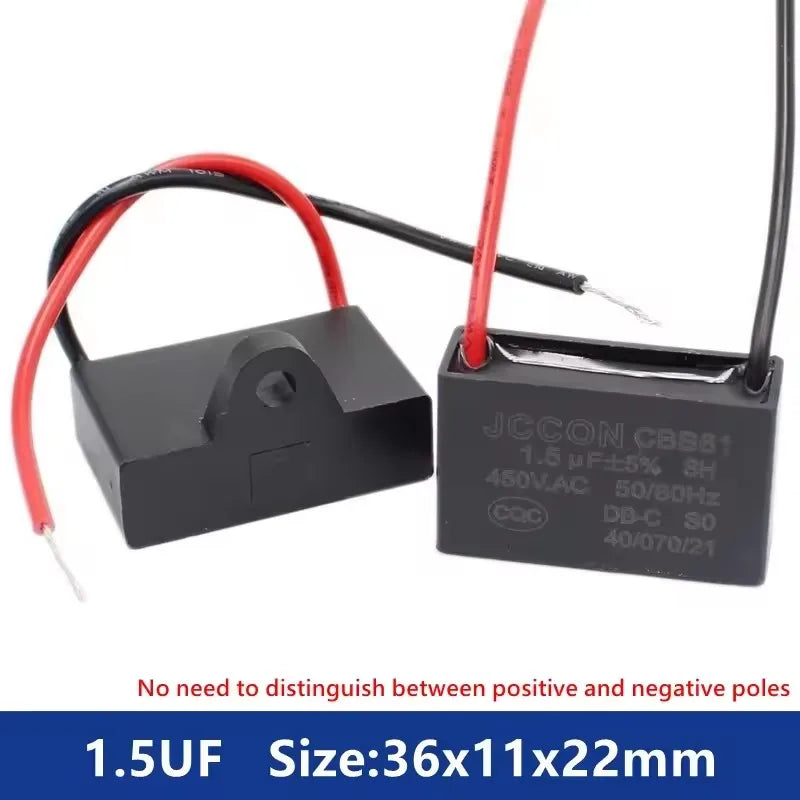 CBB61 450V Start Capacitor 1uf/1.5/1.8/2/2.5/3/4/5/6/7/8UF/10/12/15/18/20 UF Fan Ceiling Exhaust Motor Run Capacitor CBB