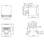 5/10Pcs RJ45 8P8C Female Socket - Metal Shell PCB Mount Ethernet Cable Connector for Network Interface