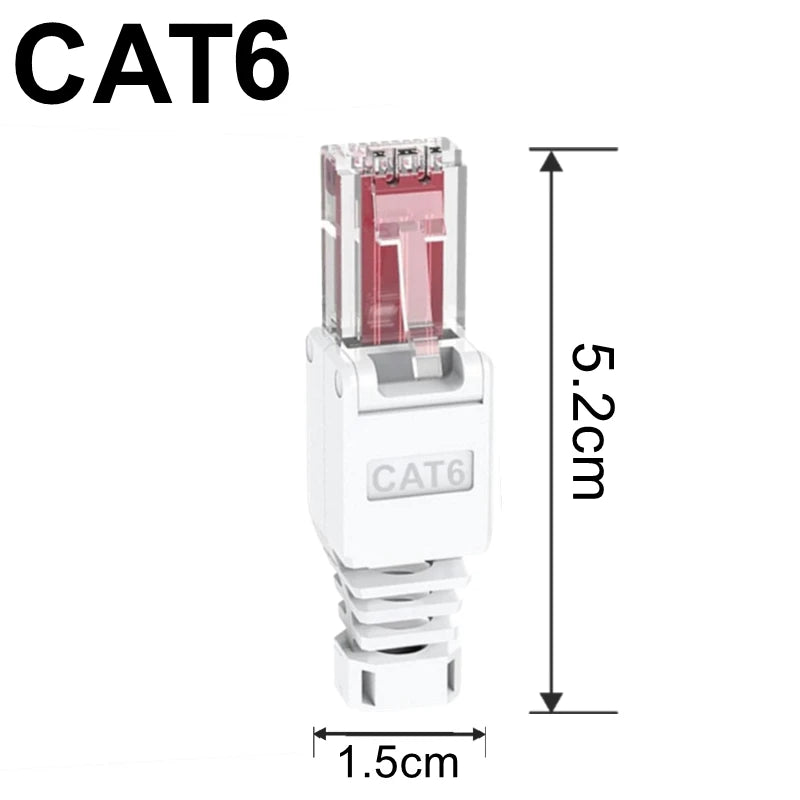RJ45 Tool-less CAT6a Connector NoCrimp Connector CCTV Ethernet Cable Tool-less Crystal Head Plug CAT5 CAT5e CAT6A RJ45 Connector