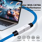 Tool Free RJ45 Cable Extender Junction Adapter, CAT6A CAT7 Ethernet Coupler Network Cable Extension Connector Toolless