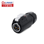 Cnlinko LP24 Plastic IP67 Waterproof 3pin Aviation Electric Plug Socket AC500V 25A Power Connector for Circular Wire Connection