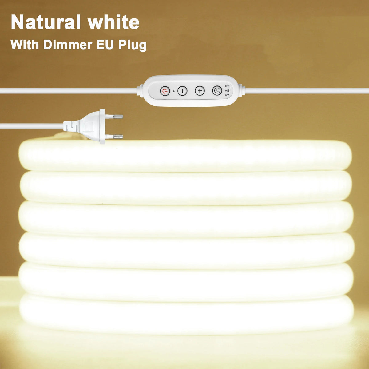 Dimmable Switch 220V COB LED Strip Neon Light Dimmer Power Kit Waterproof 3000K 4000K 6000K 288LED Kitchen Room Decor Flex Lamp
