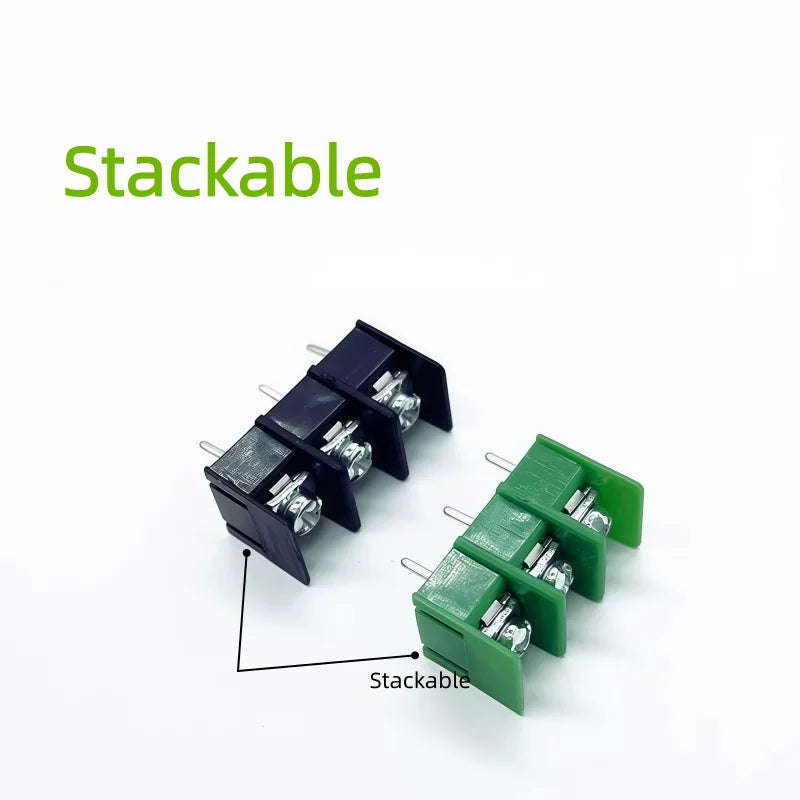 20PCS MG7620 / KF8500 Barrier Terminal Block 7.62mm 8.5mm Pitch PCB Screw Connector 2P 3P 4Pins Stackable Green Black