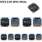 0.96 Inch OLED Display Module I2C IIC SPI Serial 128X64 SSD1306 LCD 3.3-5V 4 Pin White/Blue/Yellow Blue for Arduino XCW