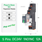 ENMG RXG Slim Power Relay 12A 24VDC/220VAC Coil, DIN Rail Mount Industrial Relay for PLC Control System
