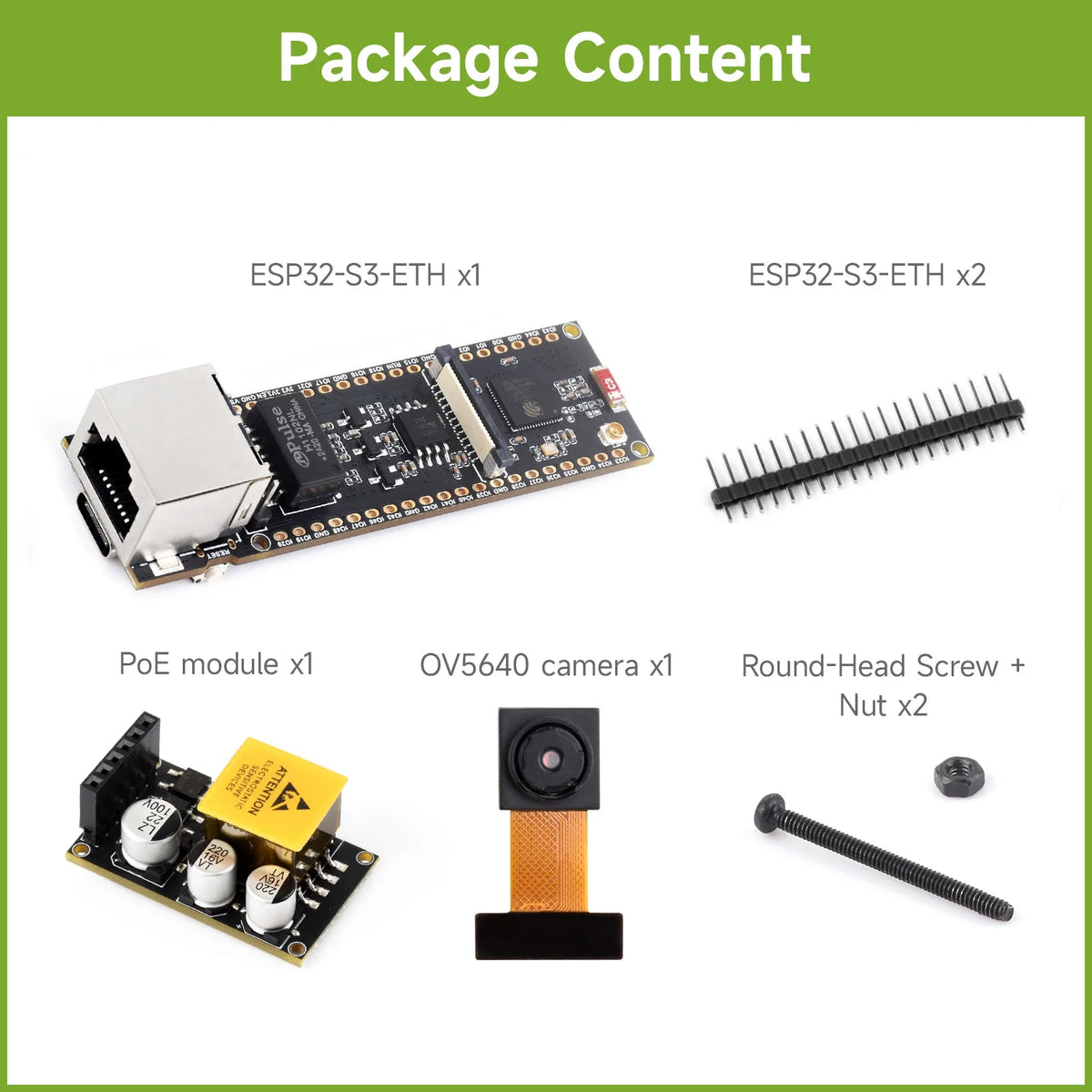 Waveshare ESP32-S3 ETH Development Board, Optional For PoE Module And Camera Module, Onboard TF Card Slot, Camera Interface