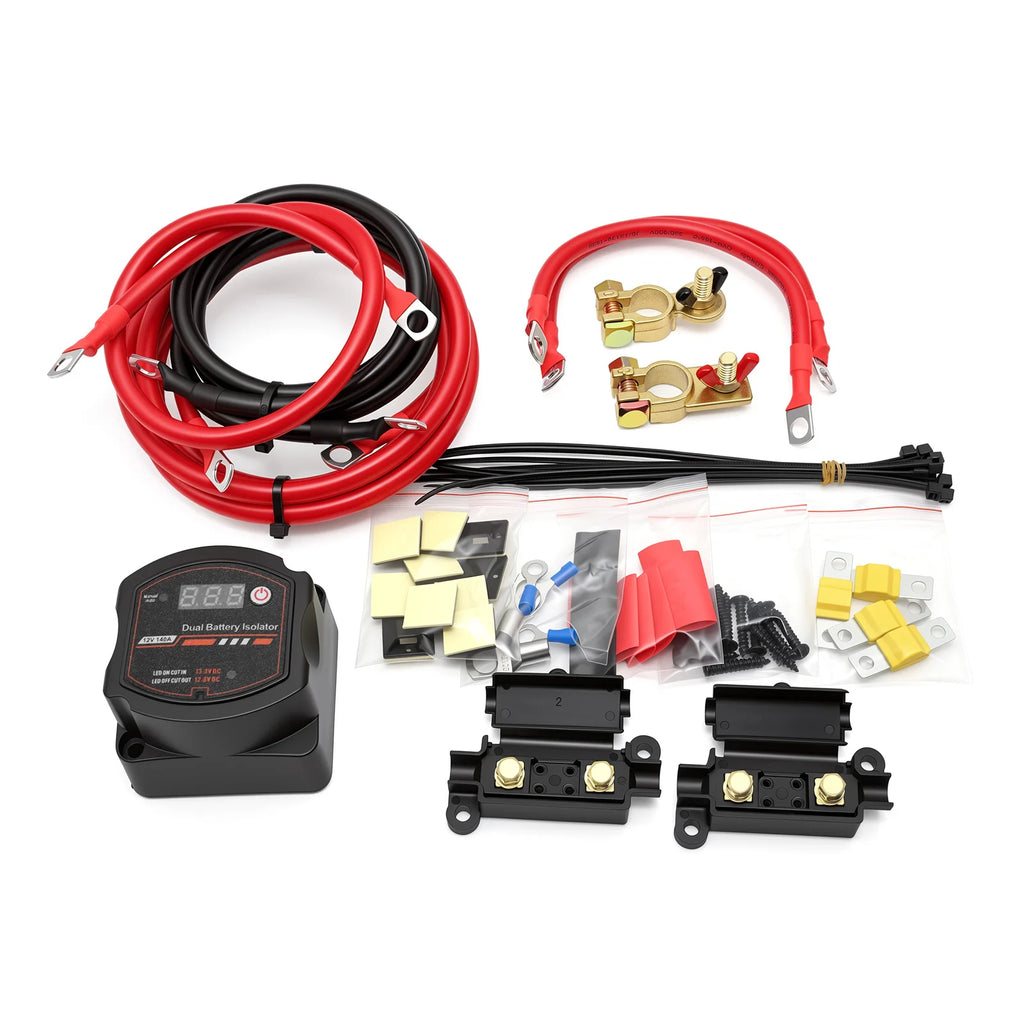 Smart Dual Battery Isolator 12V 140A Smart Isolator Set LCD Display VSR Car Relay Digital Voltage Sensitive Split Charge Relay