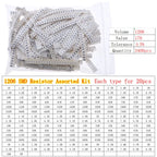 0402 0603 0805 1206 2512 SMD Chip Fixed Resistor 0ohm-10Mohm Assortment Kit pack