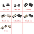 SMD Micro Tactile Push Button Switch Accessories Kit Car Remote Control Tablet Micro Momentary Key Touch Switch Assortment Set