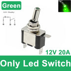 Auto Car Boat Truck Illuminated Led Toggle Switch ON OFF With Safety Aircraft Flip Up Cover Guard 12V20A transparent