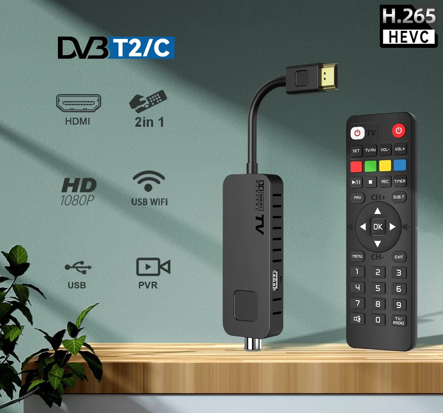 UBISHENG U3mini DVB T2 DVB C Digital TV Decoder HD Free TV Channels 7Days EPG TV Tuner for Spain France Itlay Columbia ect