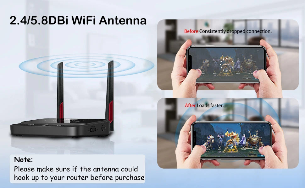 Dual Band 2.4G 5.8G RP SMA Male 12dBi WiFi Antenna + 15cm Adapter Cable for Network Card USB Adapter Security IP Camera