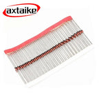 50PCS 1W Zener Diode 3.3V-100V 5.1V 12V 18V 24V 33V 3.9V 6.2V DO-41 Package, Voltage Regulator Diodes for Circuit Protection
