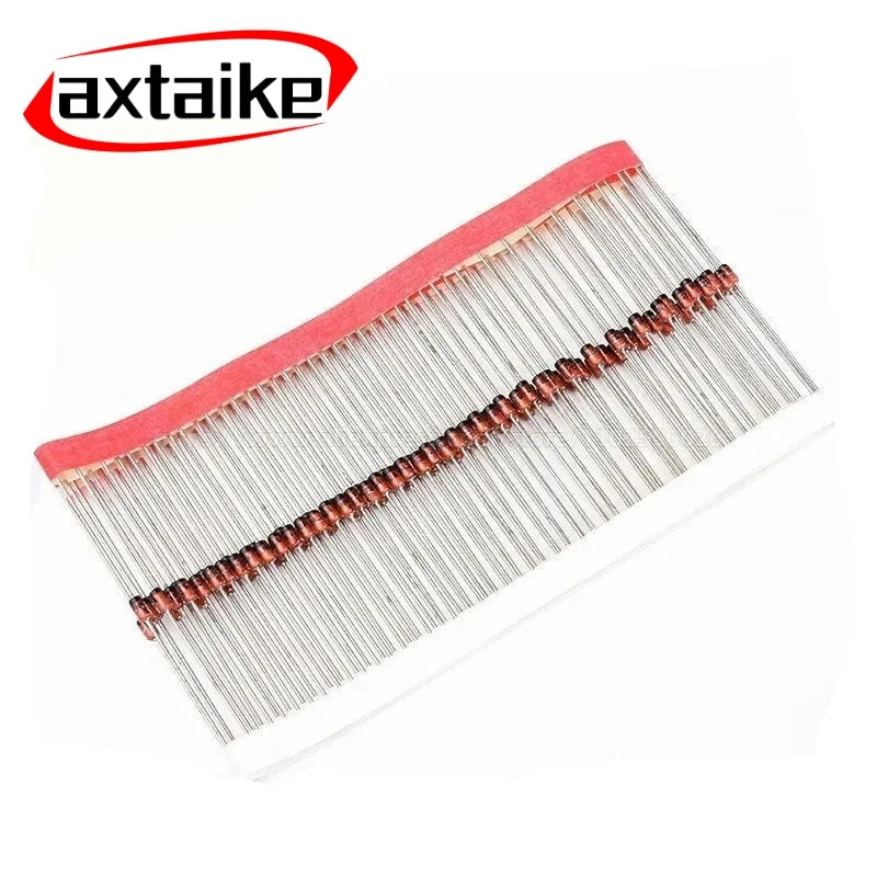 50PCS 1W Zener Diode 3.3V-100V 5.1V 12V 18V 24V 33V 3.9V 6.2V DO-41 Package, Voltage Regulator Diodes for Circuit Protection