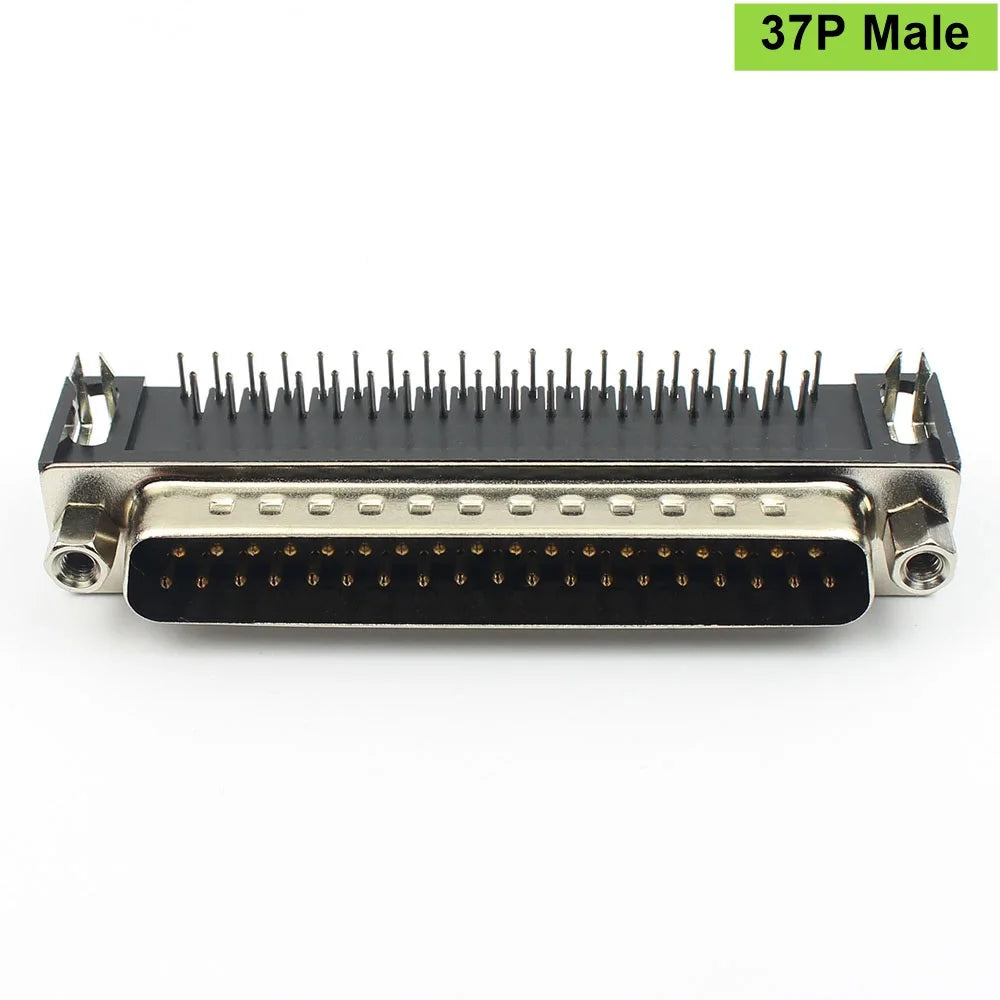 5pcs D-SUB 9 15 25 37 Pin Male Female PCB Connector With Set Screw Plug Socket Adapter Right Angle 2 Rows DB9 DB15 DB25 DB37