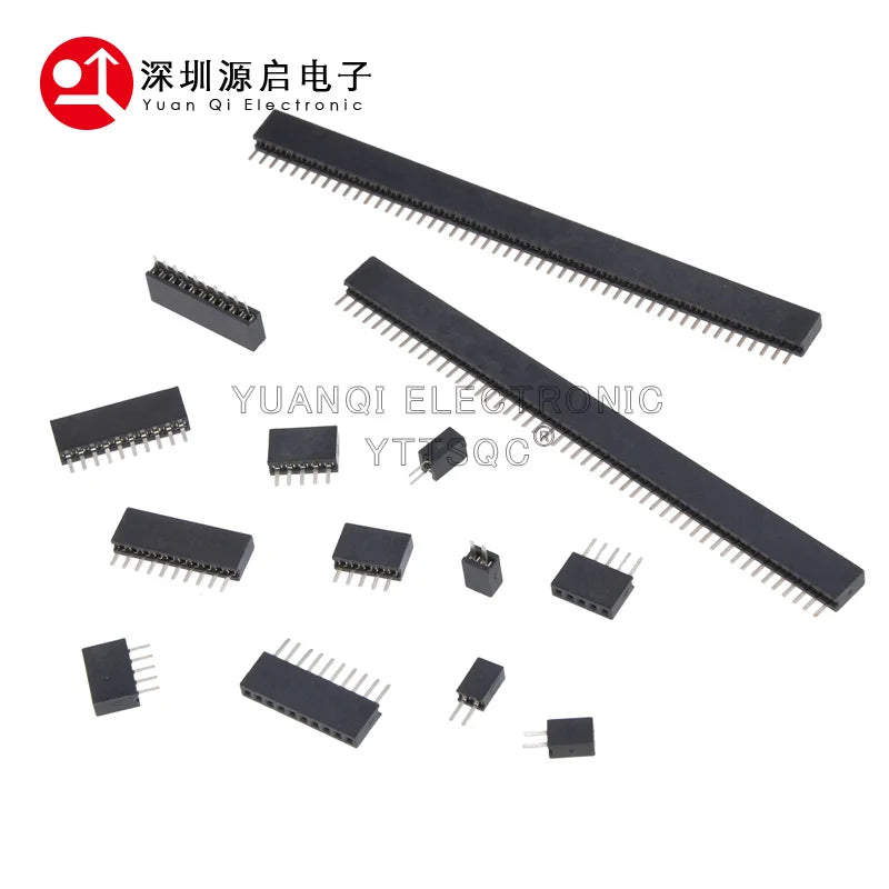 1.27mm 1.27 Pin Header Single Row Female Breakaway PCB Board Connector Pinheader 1*3/4/5/6/8/10/12-40p Plastic height 4.3mm