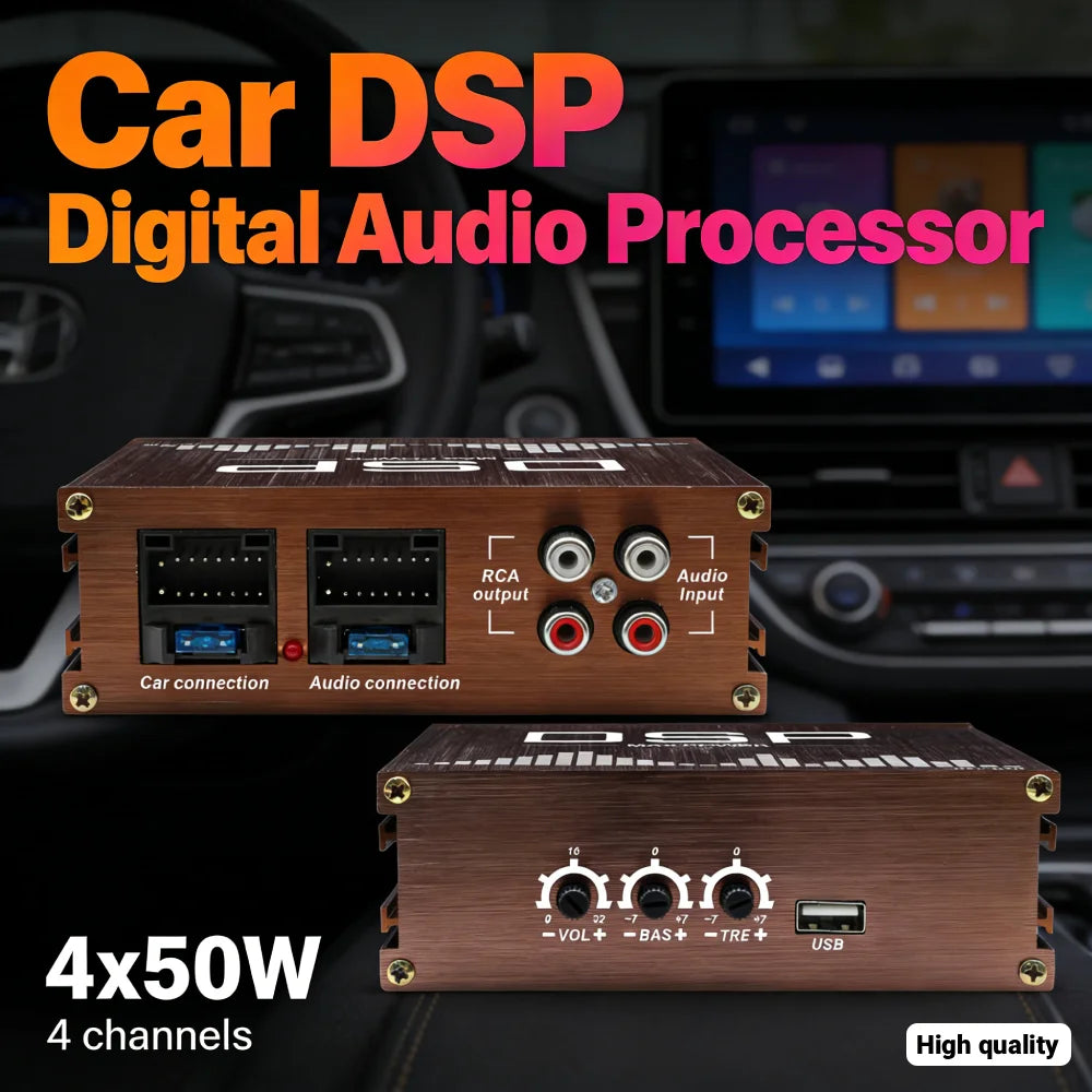 4x50W DSP Car Power Amplifier Support APP Control Audio Digital Sound Processor Car DSP Amplifier Car Accessories