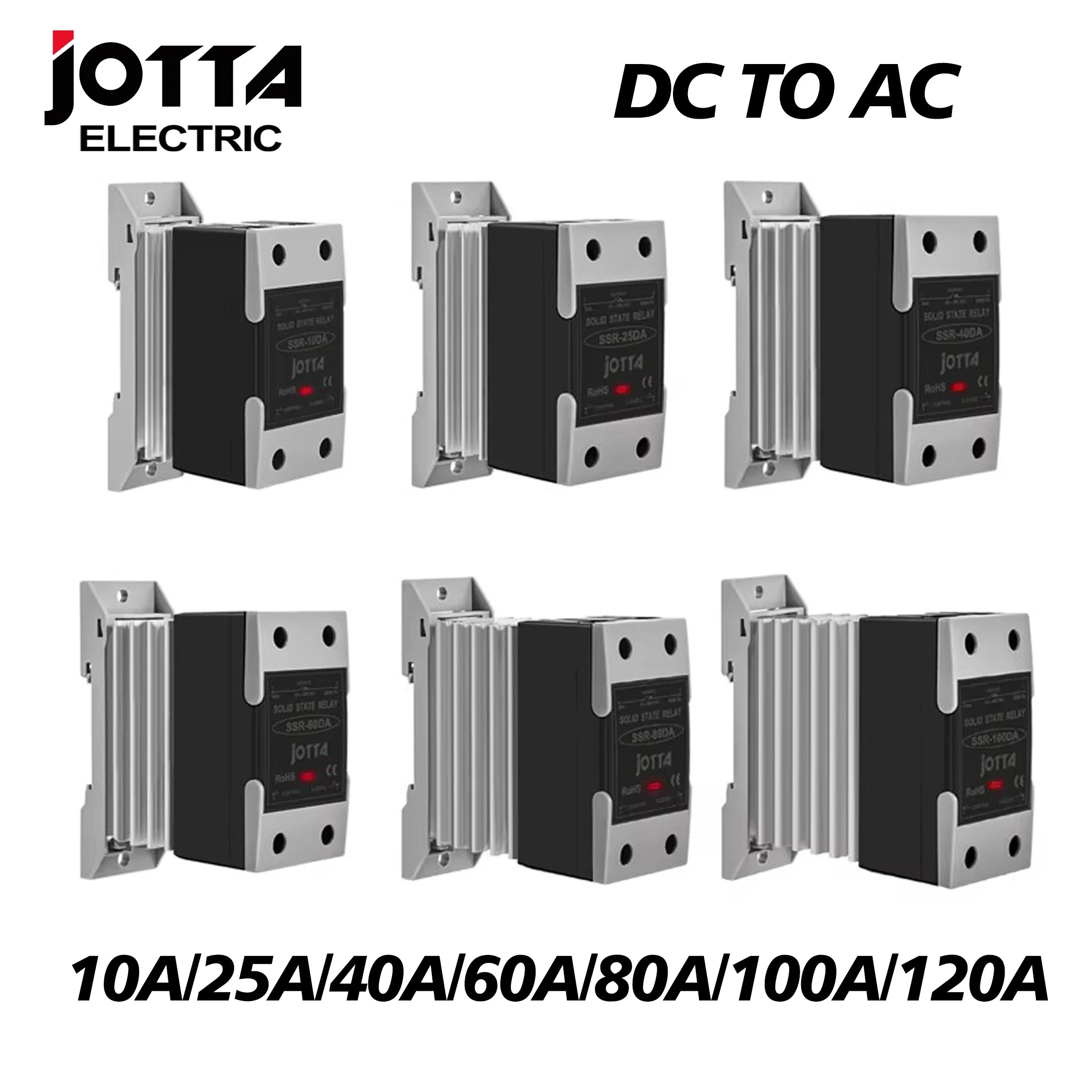 Din Rail Mounted SSR Single Phase Solid State Relay With Heat Sink SSR 10DA 25DA 40DA 60DA 80DA 100DA 120DA