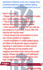 4 OHMS  3W Mono Bluetooth Power Amplifier PCBA Battery Charging Function 3.7V Lithium Battery Bluetooth Module