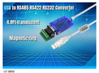 UOTEK 1.5m 3m USB to RS-422 RS-485 Converter RS422 RS485 USB2.0 Cable DB9 Adapter Transparent with Chipset Magnetic Ring UT-890A