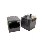 5PCS RJ45 Vertical 180 Degree Network Socket With Shield and Lamp Network Cable Interface 5224-8p8c In-Line Connector