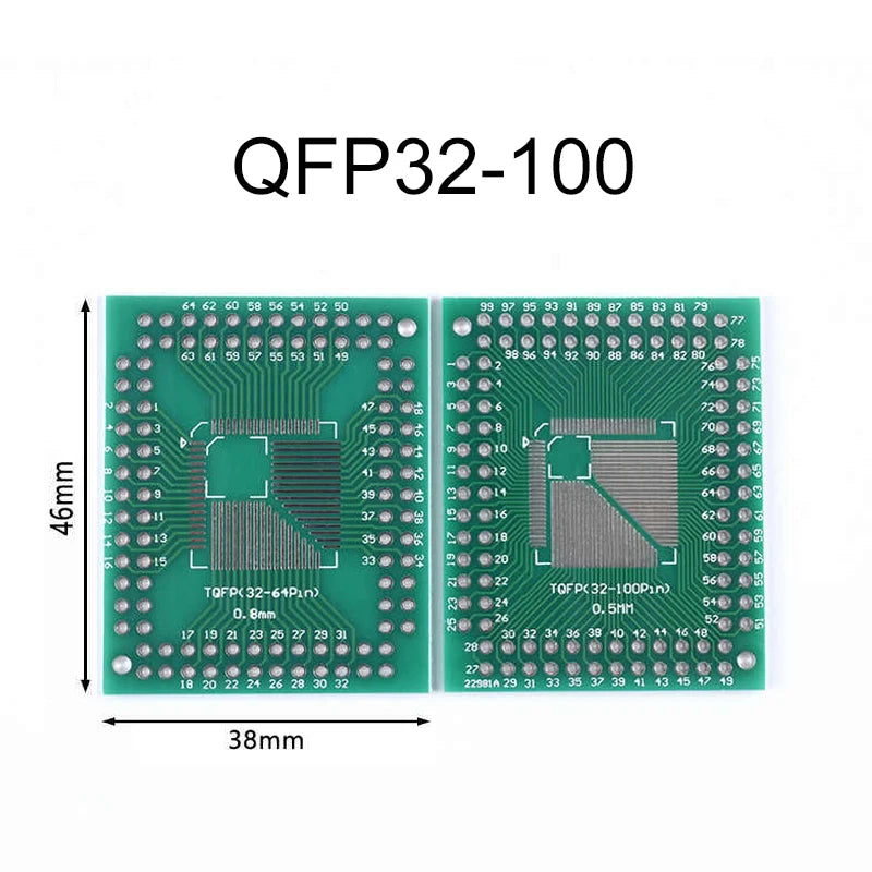 1Pce Pinboard QFN16/LGA16 QFN20 QFN44/48 QFN32/QFP32/QFN40 QFP32-64 QFN56/64 QFP32-100 LQFP128/144 Adapter Socket Adapte Plate