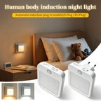 Motion Sensor Plug in Night Light 5 Brightness Dimmable LED Lamp for Bedroom Hallway Stairs Lighting 100-240V