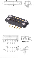 1/5 Set Waterproof DC Magnetic Pogo Pin Connector 2 3 4 5 6 7 8 9 Poles 2.54 MM Pogopin Male Female Contact Strip 90 Degree