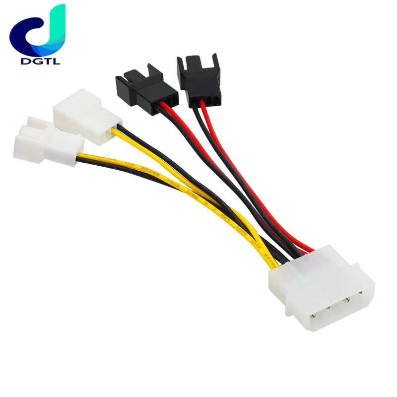 4-Pin Molex To 3-Pin Fan Power Cable Adapter Connector 12v*2/ 5v*2 Computer Cooling Fan Cables For CPU PC Case Fan Cable