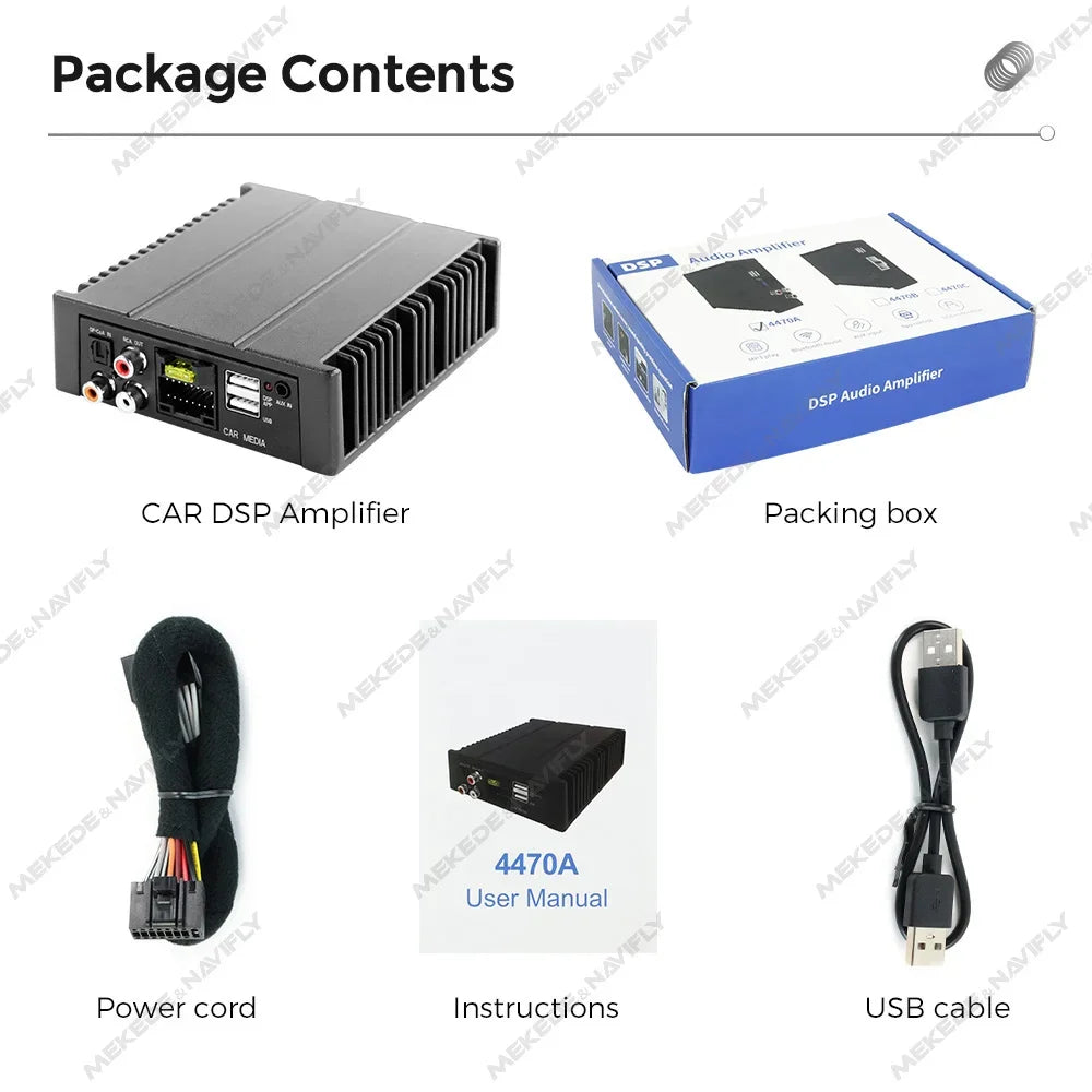 Android Radio DSP Audio Processor 4*80W Amplify Automotive Sound Modules Electronics Stereo Amplifer APP Automobiles Car Parts