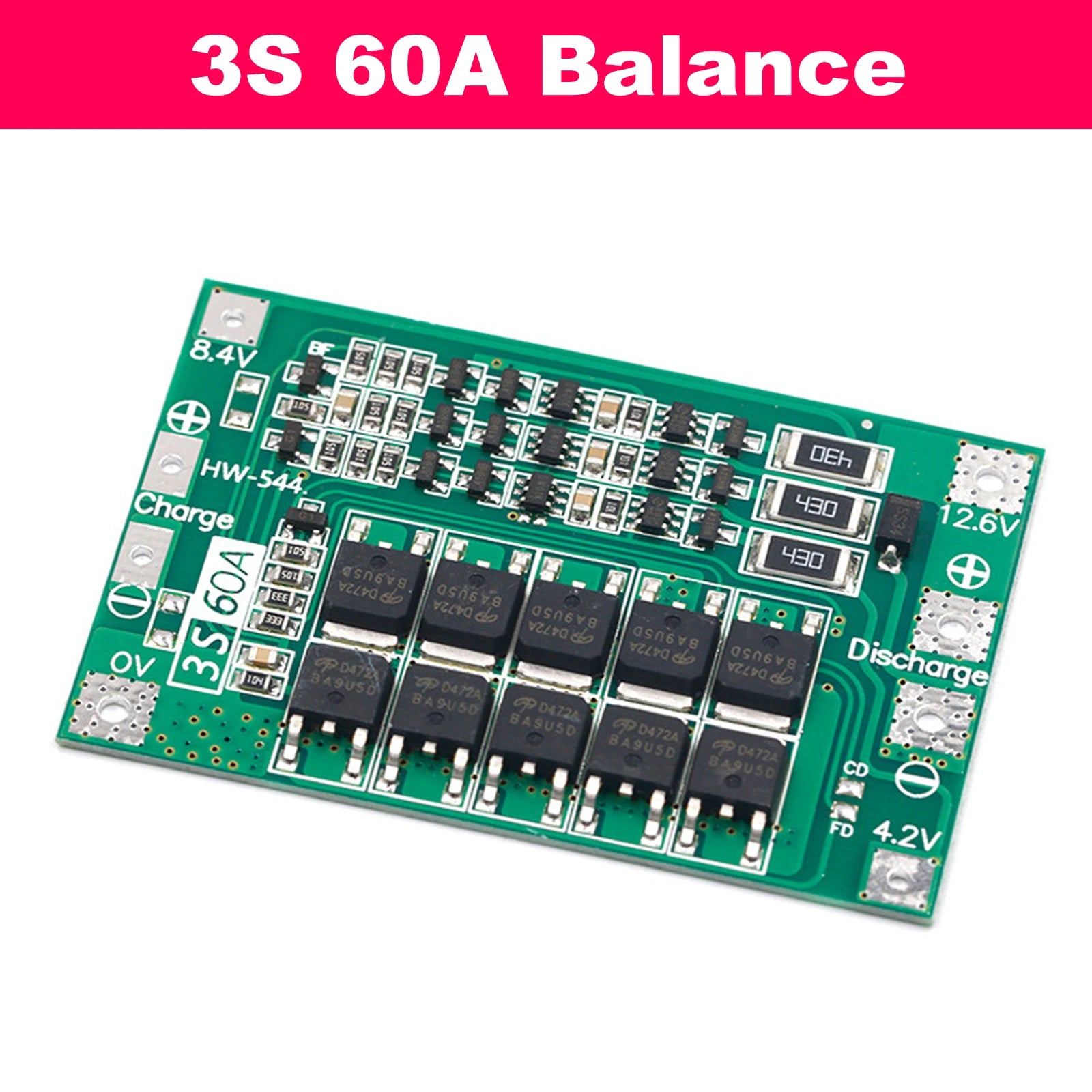 3S 4S 40A 60A 18650 Lithium Battery Protection Board BMS 12.6V 16.8V Overcharge Overdischarge Protection for Drill