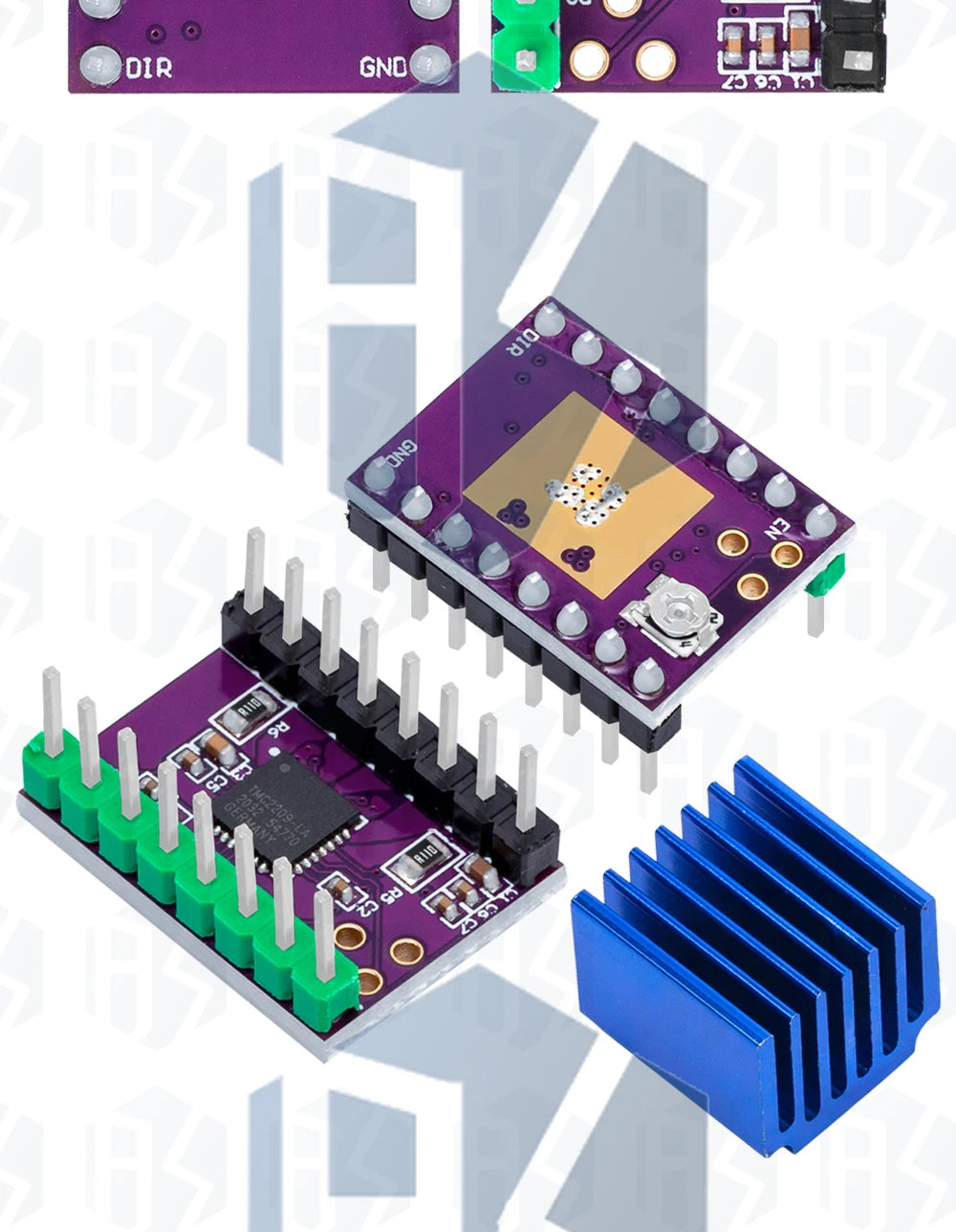 5.5v-28v TMC2130 TMC2209 compatible stepper motor silent driver module 256 subdivision replaces TMC2208 A4988