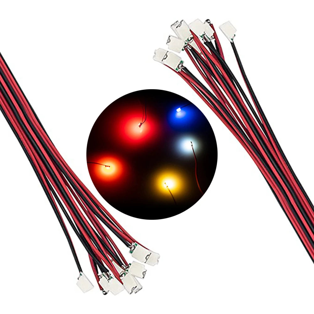 10Pcs 0402 0603 Led SMD Wire For Model Train HO N OO Scale Red Black Line Pre-soldered Micro Litz Diorama Railway 30cm 3V