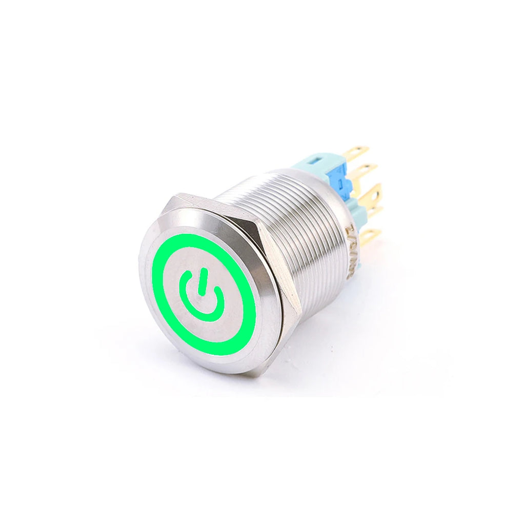 ABILKEEN 22/25MM 1NO1NC/2NO2NC Metal Push Button Switch IP65 Waterproof Momentary/Latching Push Button with LED Ring Light