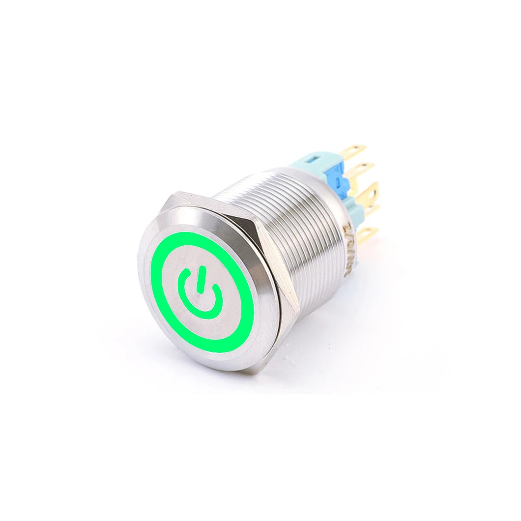 ABILKEEN 22/25MM 1NO1NC/2NO2NC Metal Push Button Switch IP65 Waterproof Momentary/Latching Push Button with LED Ring Light