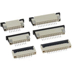 10pcs FPC FFC socket Connector 0.5mm 1mm Pitch Flat Cable Flip bottom connection 4/5/6/8/10/12/14/16/20/22/24/30/34/40/50P