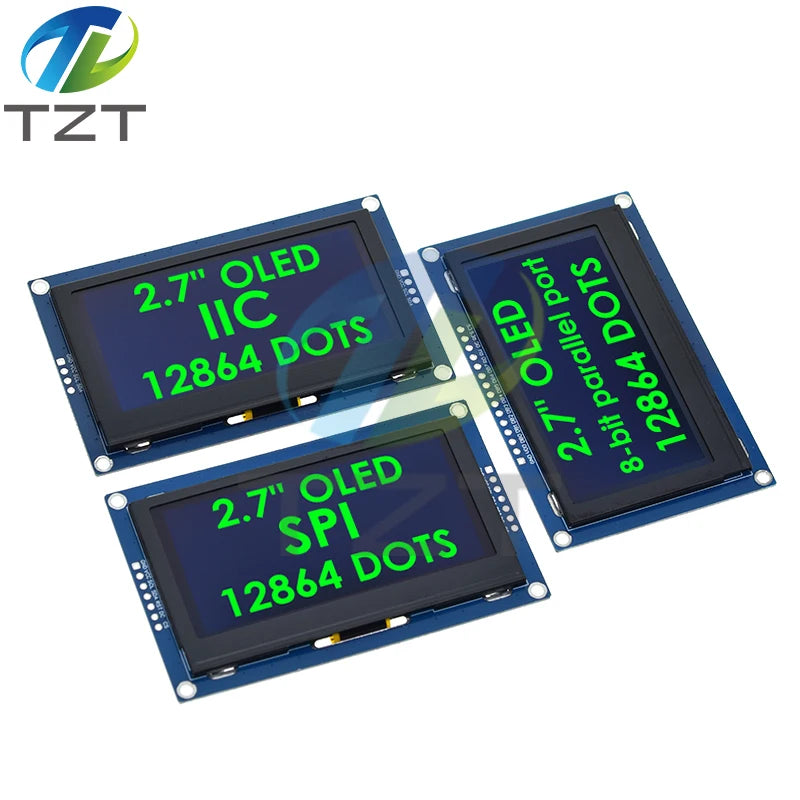 2.7 Inch OLED LCD display 128x64 drives SSD1327 IIC / SPI / 8-bit parallel port For Arduino