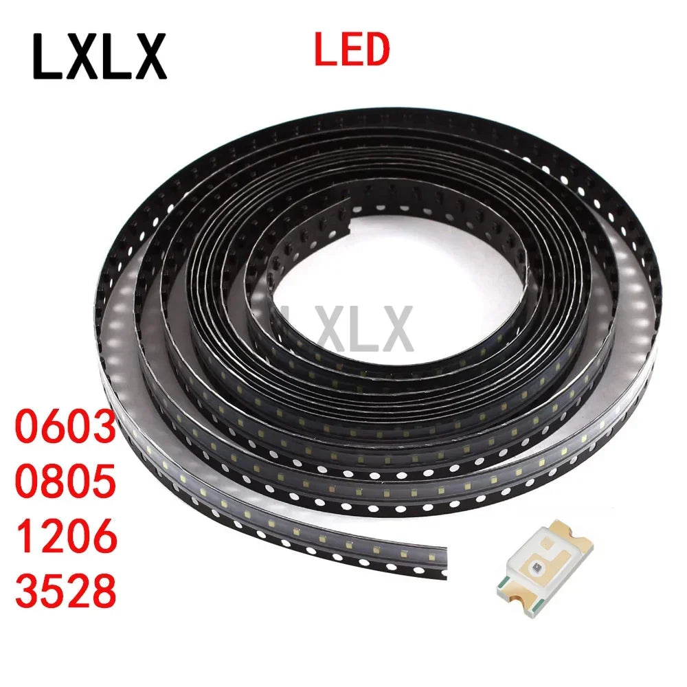 1000PCS Light-emitting Diode 0402 0603 0805 1206 1210 3528 SMD LED Diodes Light Yellow Red Green Blue White