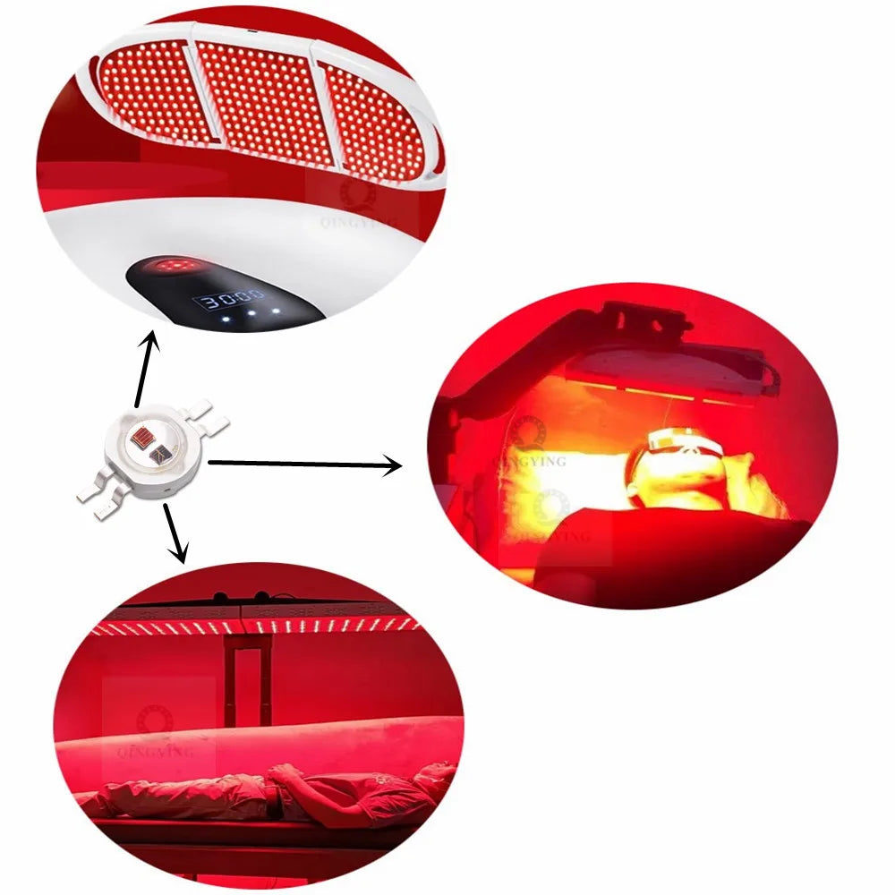 5-50pcs 2*3W Deep Red 660nm + Infrared IR 850nm LED Double Chip SMD Diode COB Bicolor DIY For 3 6 W Watt Therapy Light Beads