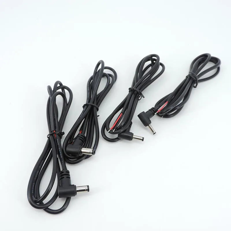 2pin DC Male Power Connector Extend Right Angle Charging Cable 4.0x1.7 3.5x1.35mm 5.5x2.1mm 5.5x2.5mm 22AWG 90 Degree 3A Cord T
