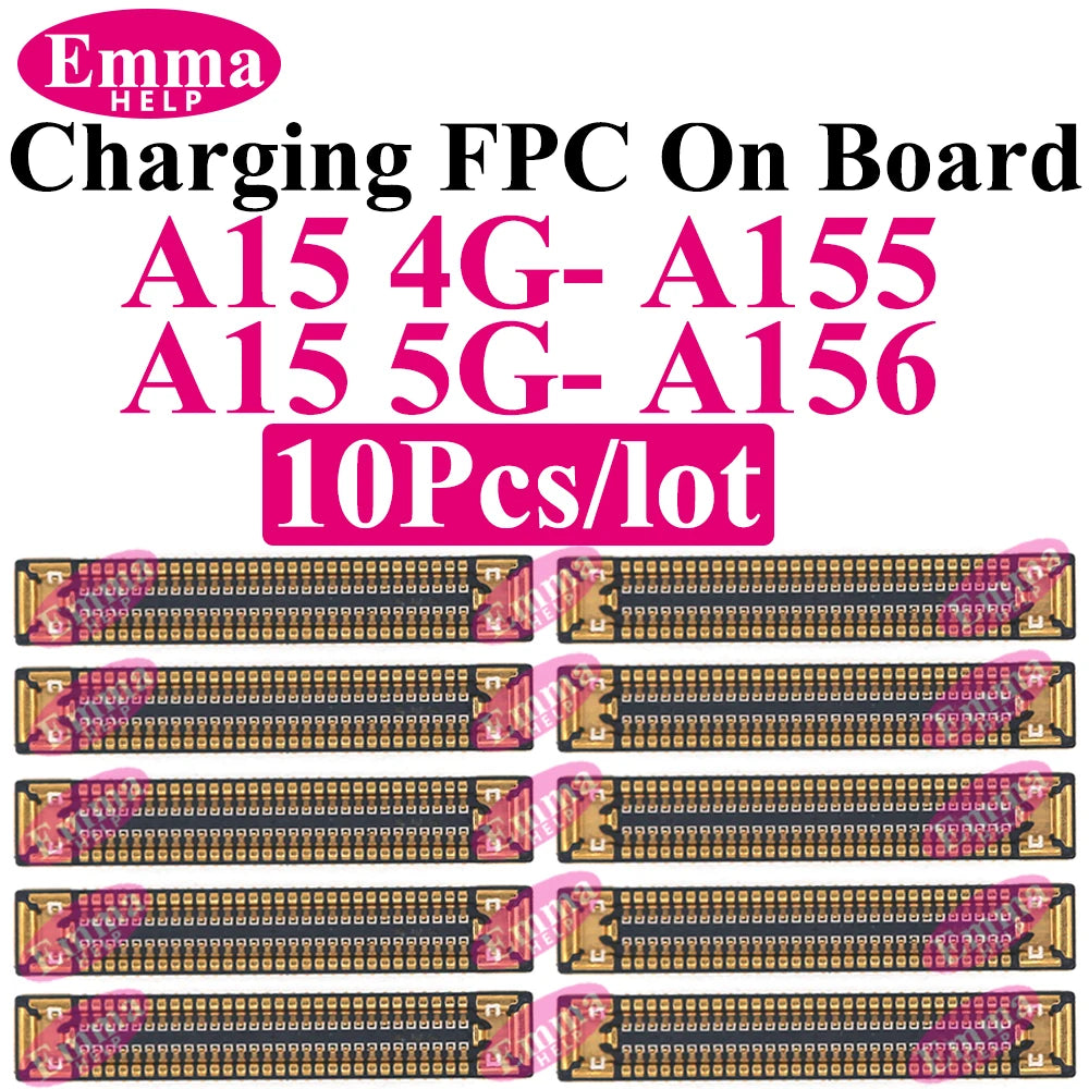 10pcs Original Charging Port FPC Connector For Samsung A04 A05 A14 A15 A24 A25 A34 A35 A52 A53 A54 A55 Mainboard Flex Clip
