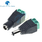 5.5MM x 2.1MM / 2.5MM Female Male DC Power Plug Adapter for 5050 3528 5060 Single Color LED Strip and CCTV Cameras