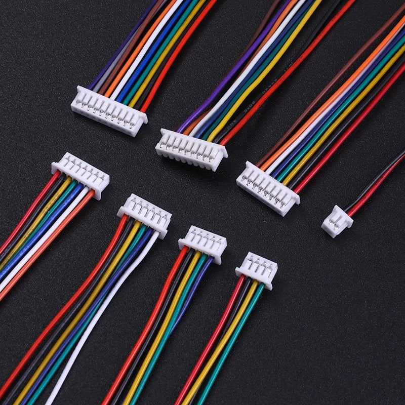 5Sets Electronic Connector Kit with Cables SH1.0 JST1.25 ZH1.5 PH2.0 XH2.54 Female to Male 2-10 Pin Options for DIY Projects
