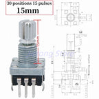 1pc EC11 Encoder Rotary Switch With Push on Switch Audio Digital Switch 20/30 Positions 15/20 Pulses 5Pin 15/20/30MM Plum Shaft