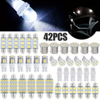 42Pcs LED Car Interior Lights T10 6000K SMD LED Replacement License Plate/Reading Light Bulbs Xenon White Interior Light Bulbs
