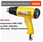 BESTIR tool 1600W 2000W hot air gun two-speed digital display temp adjustable 250L-500L/min electrician tool NO.14601