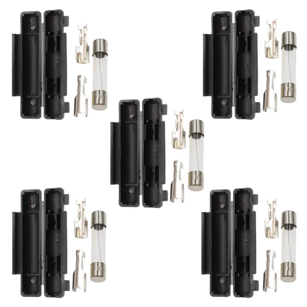 5Set 6X30MM Glass Fuse Holder, 0.5A 1A 2A 3A 4A 5A 6A 8A 10A 15A 20A 25A 30A Fuse Socket Flip shell Type with fuse